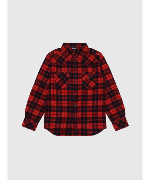 DIESEL(ディーゼル)の「DIESEL KID ジュニア チェックシャツ プリント(シャツ/ブラウス・キッズ・レッド・4Y/6Y/8Y/10Y/12Y/14Y)」の4枚目の写真