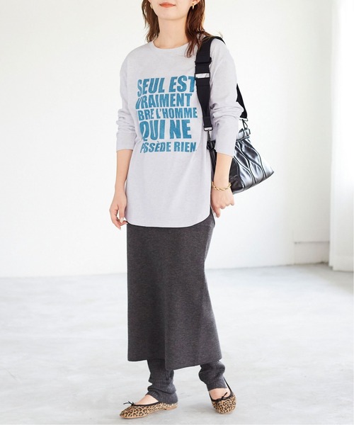 SLOBE IENA（スローブイエナ）の「グラフィックロンTEE【手洗い可能】◆（Tシャツ/カットソー・レディース・グレー/チャコールグレー/ホワイト・FREE）」の18枚目の写真