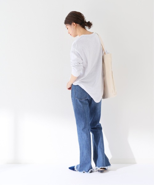 SLOBE IENA（スローブイエナ）の「グラフィックロンTEE【手洗い可能】◆（Tシャツ/カットソー・レディース・グレー/チャコールグレー/ホワイト・FREE）」の7枚目の写真