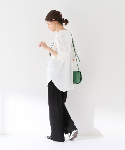 SLOBE IENA（スローブイエナ）の「グラフィックロンTEE【手洗い可能】◆（Tシャツ/カットソー・レディース・グレー/チャコールグレー/ホワイト・FREE）」の16枚目の写真