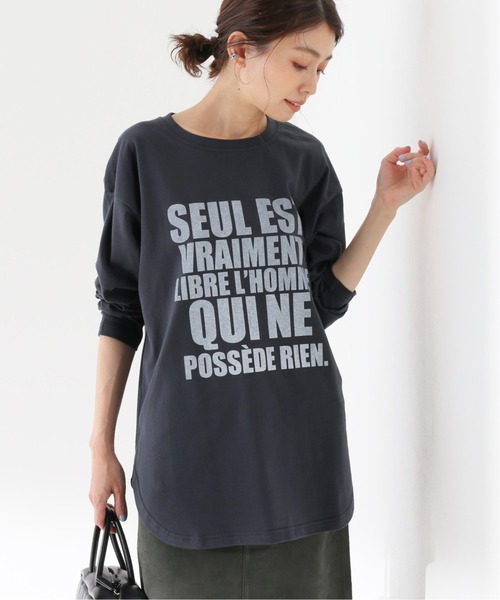 SLOBE IENA（スローブイエナ）の「グラフィックロンTEE【手洗い可能】◆（Tシャツ/カットソー・レディース・グレー/チャコールグレー/ホワイト・FREE）」の6枚目の写真