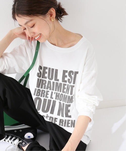 SLOBE IENA（スローブイエナ）の「グラフィックロンTEE【手洗い可能】◆（Tシャツ/カットソー・レディース・グレー/チャコールグレー/ホワイト・FREE）」の10枚目の写真