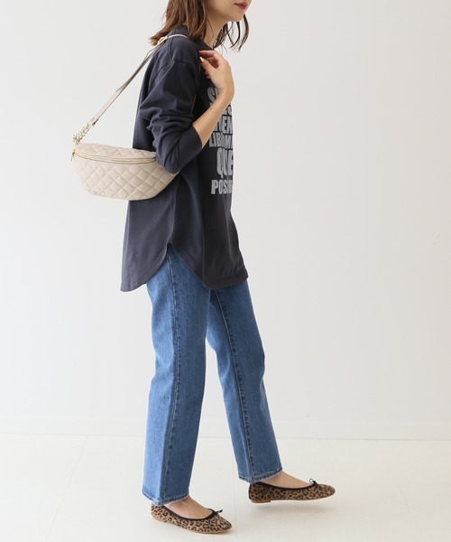 SLOBE IENA（スローブイエナ）の「グラフィックロンTEE【手洗い可能】◆（Tシャツ/カットソー・レディース・グレー/チャコールグレー/ホワイト・FREE）」の5枚目の写真