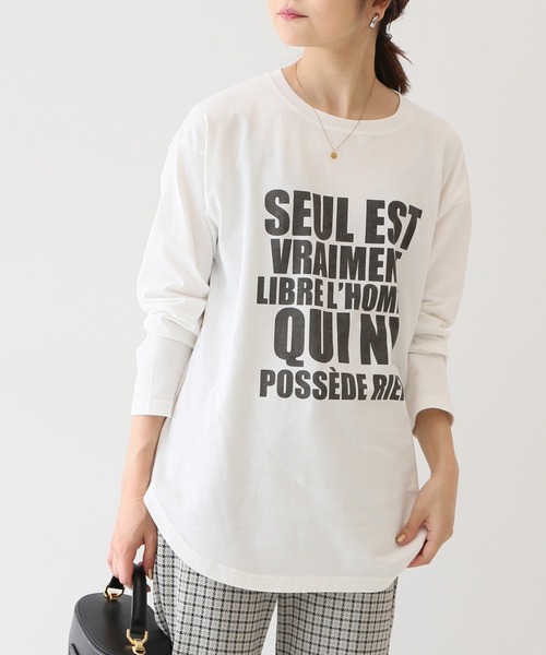 SLOBE IENA（スローブイエナ）の「グラフィックロンTEE【手洗い可能】◆（Tシャツ/カットソー・レディース・グレー/チャコールグレー/ホワイト・FREE）」の22枚目の写真