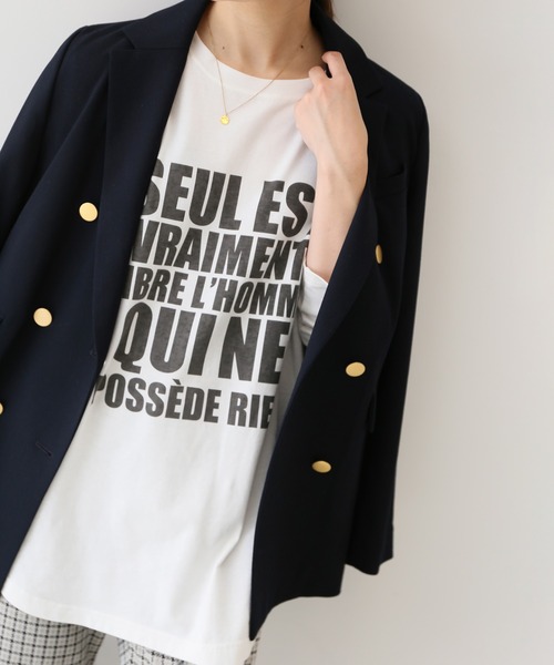 SLOBE IENA（スローブイエナ）の「グラフィックロンTEE【手洗い可能】◆（Tシャツ/カットソー・レディース・グレー/チャコールグレー/ホワイト・FREE）」の9枚目の写真