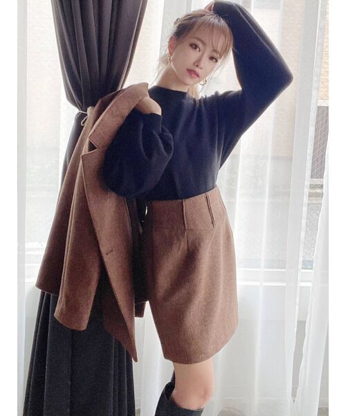 RESEXXY（リゼクシー）の「コルセットデザインミニスカート【セットアップ着用可能】（スカート・レディース・ブラック/ブラウン/ブルー・FREE）」の4枚目の写真