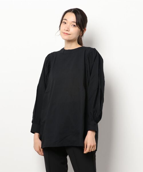 Lugnoncure（ルノンキュール）の「ドルマンギャザーブラウス（シャツ/ブラウス・レディース・ブラック/オフホワイト/グリーン・ﾌﾘ-）」の7枚目の写真