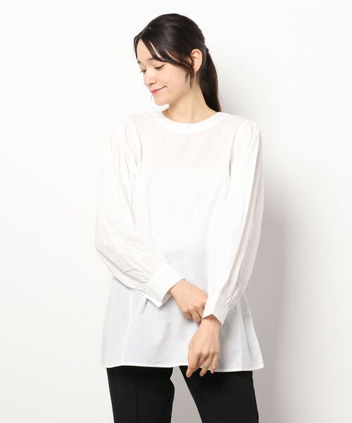 Lugnoncure（ルノンキュール）の「ドルマンギャザーブラウス（シャツ/ブラウス・レディース・ブラック/オフホワイト/グリーン・ﾌﾘ-）」の8枚目の写真