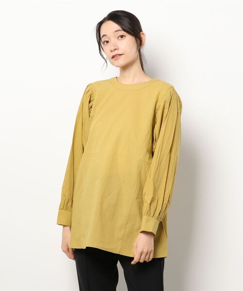 Lugnoncure（ルノンキュール）の「ドルマンギャザーブラウス（シャツ/ブラウス・レディース・ブラック/オフホワイト/グリーン・ﾌﾘ-）」の9枚目の写真