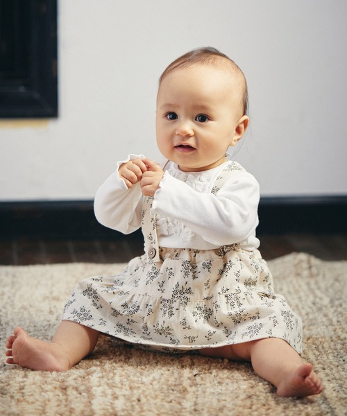 D.fesense（ディーフェセンス）の「【D.fesense/ディーフェセンス】サス付き花柄スカートブルマ（その他ベビーウェア・キッズ・ベージュ系その他/アイボリー・F）」の2枚目の写真