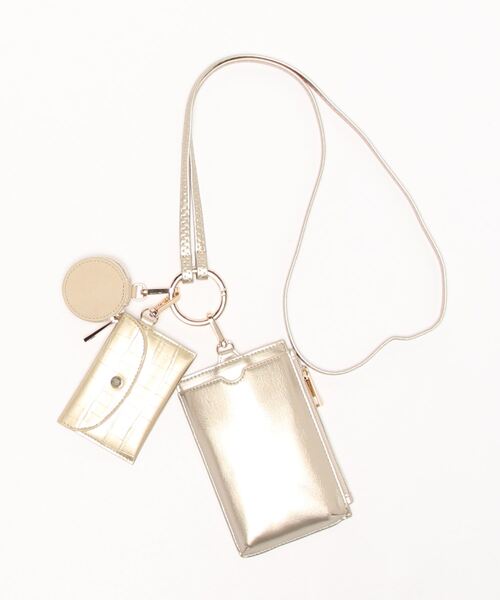 cache cache（カシュ カシュ）の「カシュカシュ cachecache / コンビ素材スマホショルダー（ショルダーバッグ・レディース・シルバー/ライトベージュ/グレー/ゴールド/ブラウン/ブラック・FREE）」の6枚目の写真
