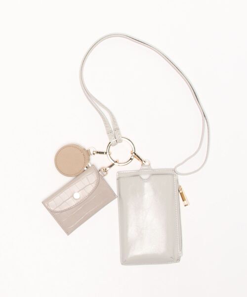 cache cache（カシュ カシュ）の「カシュカシュ cachecache / コンビ素材スマホショルダー（ショルダーバッグ・レディース・シルバー/ライトベージュ/グレー/ゴールド/ブラウン/ブラック・FREE）」の7枚目の写真