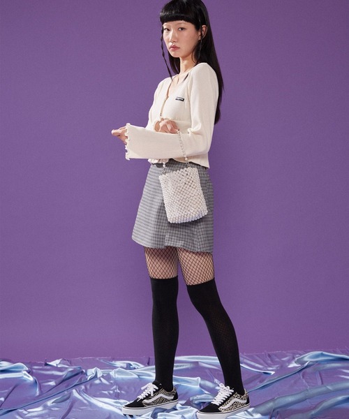 ALAND（エーランド）の「PLASMASPHERE／AMBER カーディガン 2256692（カーディガン/ボレロ・レディース・ブラック/アイボリー・FREE）」の4枚目の写真