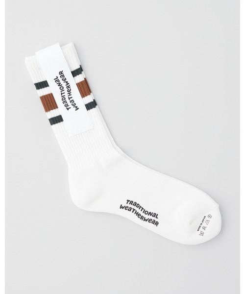 Traditional Weatherwear（トラディショナルウェザーウェア）の「WAVE LOGO LINE SOCKS(23-25cm)/ ラインソックス（ソックス/靴下・レディース・ホワイト系その他/ホワイト系その他2・23-25cm）」の2枚目の写真