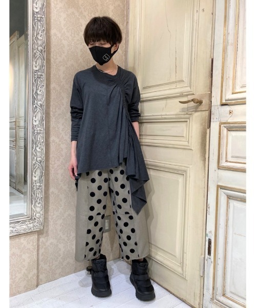gomme（ゴム）の「フロッキードット　カーブパンツ（その他パンツ・レディース・ベージュ/ブラック/チャコールグレー・MEDIUM）」の13枚目の写真