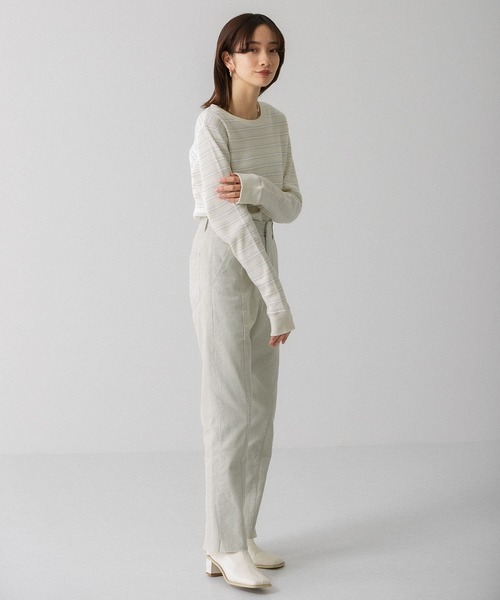 KBF（ケイビーエフ）の「ハニカムワッフルボーダーカットソー（Tシャツ/カットソー・レディース・ホワイト系その他/グリーン系その他/ブルー系その他・ONE）」の7枚目の写真