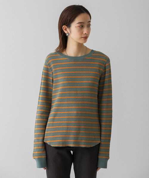 ハニカムワッフルボーダーTシャツ ITEMS URBANRESEARCH tシャツ ハニカムワッフルボーダーTシャツ