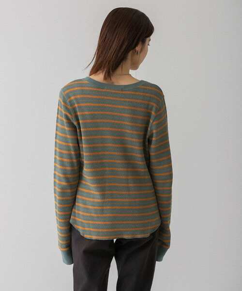 ハニカムワッフルボーダーTシャツ アイテムズ アーバンリサーチ ITEMS URBAN RESEARCH ハニカム
