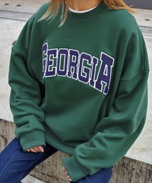 BASQUE magenta | PARAMUS MINNESOTA GEORGIA LOGO CREW NECK SWEAT SHIRTS / パラマス ミネソタ ジョージア アーチロゴ 配色刺繍 クルーネック スウェットシャツ(スウェット)