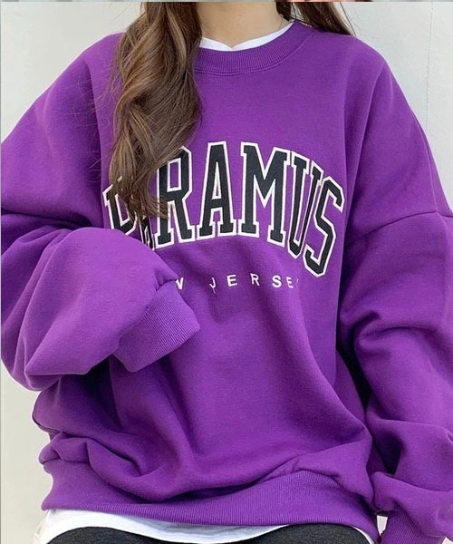BASQUE magenta(バスクマゼンタ)の「PARAMUS MINNESOTA GEORGIA LOGO CREW NECK SWEAT SHIRTS / パラマス ミネソタ ジョージア アーチロゴ 配色刺繍 クルーネック スウェットシャツ(スウェット・レディース・ホワイト/ライトグレー/ブラック/ダークグリーン/グレー/ブルー/グリーン/ブラック系/ブルー系その他/ライトグレー系/ブラック系1/ダークグリーン系/パープル/ライトグレー系1/グレー系2/ネイビー/ダークグリーン系2/ピンク/ライトグレー系2・FREE)」の18枚目の写真
