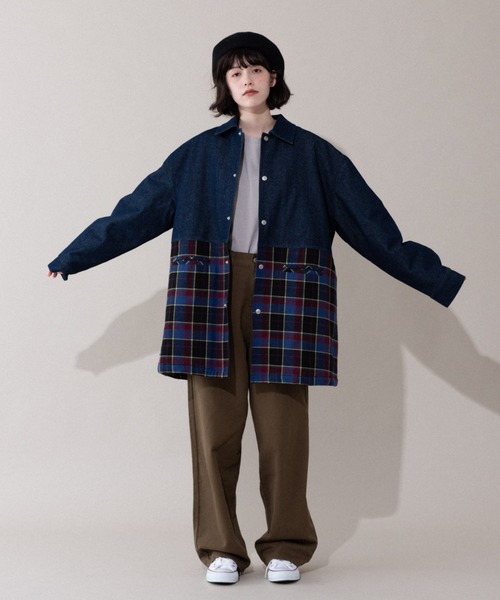 idem（イデム）の「tartan check denim jacket/タータンチェックデニム