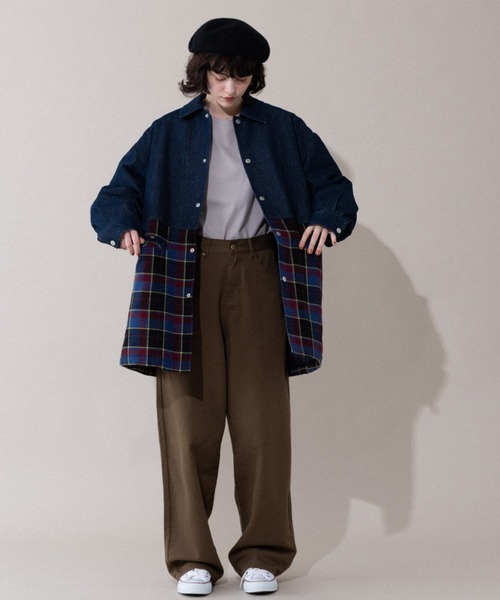 idem(イデム)の「tartan check denim jacket/タータンチェックデニムジャケット(デニムジャケット・レディース・ネイビー・FREE)」の11枚目の写真