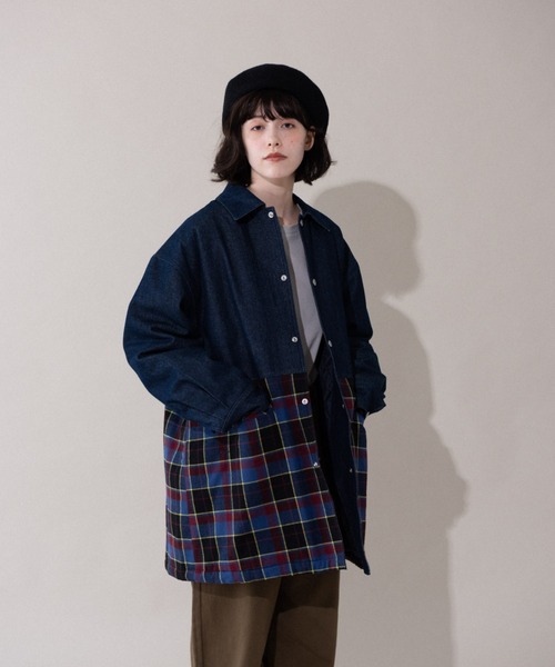 idem(イデム)の「tartan check denim jacket/タータンチェックデニムジャケット(デニムジャケット・レディース・ネイビー・FREE)」の13枚目の写真