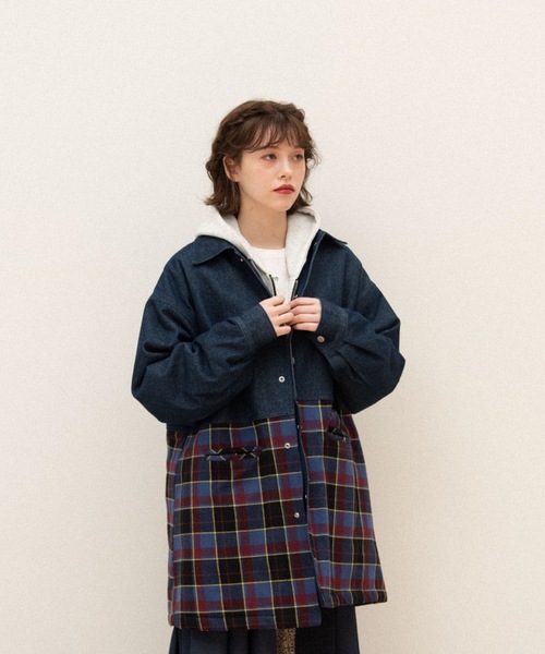 idem（イデム）の「tartan check denim jacket/タータンチェックデニム