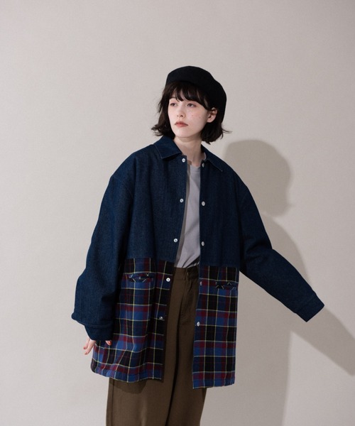 idem(イデム)の「tartan check denim jacket/タータンチェックデニムジャケット(デニムジャケット・レディース・ネイビー・FREE)」の19枚目の写真