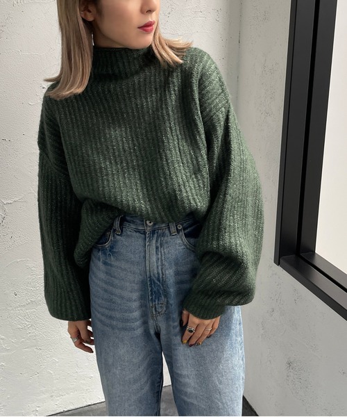 apres jour mignon（アプレジュールミニョン）の「モチモチタートルニット【ZOZOTOWN限定アイテム】（ニット/セーター・レディース・ライトベージュ/アイボリー/オレンジ/グリーン/イエロー系その他・フリー/X-LARGE）」の4枚目の写真