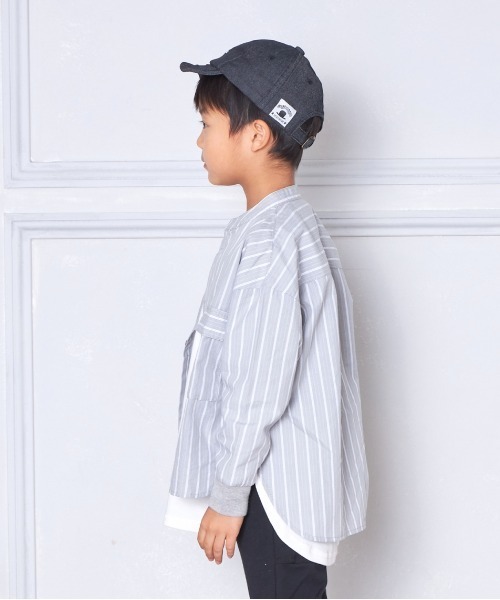 MAKE YOUR DAY(メイクユアデイ)の「バンドカラー長袖シャツ■80~140cm(シャツ/ブラウス・キッズ・サックスブルー/オフホワイト/グレー/ベージュ・90/100/110/120/130/140/80)」の19枚目の写真