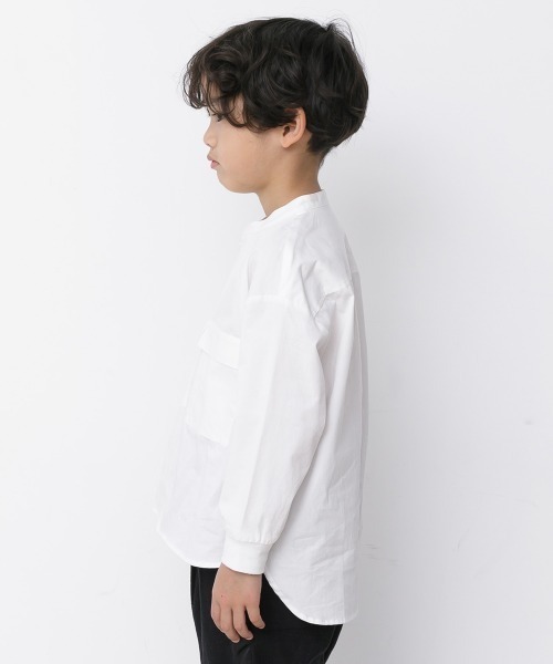 MAKE YOUR DAY(メイクユアデイ)の「バンドカラー長袖シャツ■80~140cm(シャツ/ブラウス・キッズ・サックスブルー/オフホワイト/グレー/ベージュ・90/100/110/120/130/140/80)」の20枚目の写真