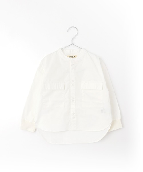 MAKE YOUR DAY(メイクユアデイ)の「バンドカラー長袖シャツ■80~140cm(シャツ/ブラウス・キッズ・サックスブルー/オフホワイト/グレー/ベージュ・90/100/110/120/130/140/80)」の11枚目の写真