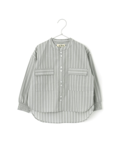 MAKE YOUR DAY(メイクユアデイ)の「バンドカラー長袖シャツ■80~140cm(シャツ/ブラウス・キッズ・サックスブルー/オフホワイト/グレー/ベージュ・90/100/110/120/130/140/80)」の13枚目の写真