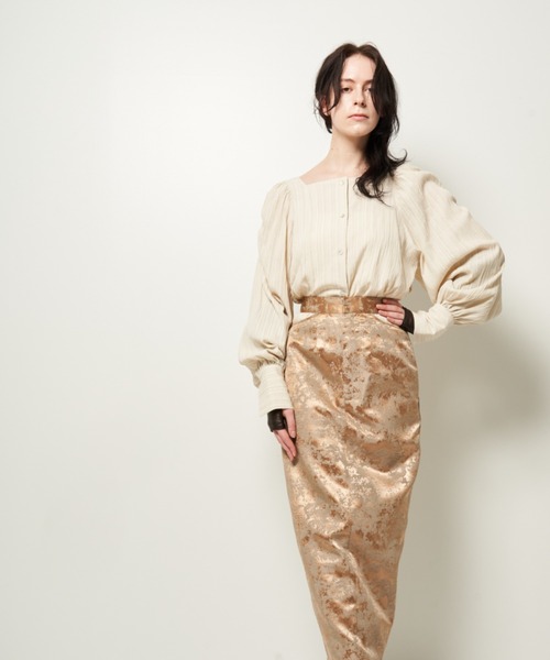 Solace（ソレイス）の「楊柳スクエアネックパワショルブラウス / 前後2WAY（シャツ/ブラウス・レディース・アイボリー/グレー/ブラック・FREE）」の7枚目の写真