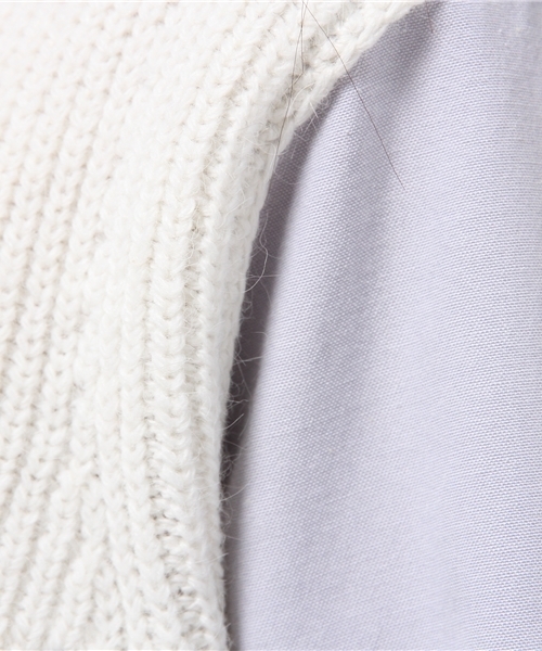 Torrazzo Donna（トラッゾドンナ）の「TORRAZZO DONNA ハイネック×シャツ切替ニット（ニット/セーター・レディース・ライトグレー/ホワイト・FREE）」の6枚目の写真