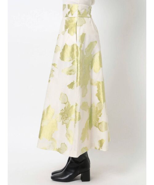 LAGUNAMOON（ラグナムーン）の「フラワージャガードフレアースカート（スカート・レディース・ブラック/ベージュ/イエロー・SMALL/MEDIUM）」の6枚目の写真