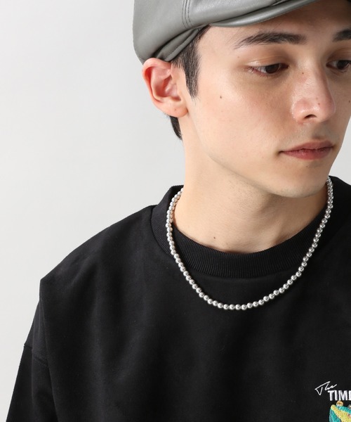 RAGEBLUE（レイジブルー）の「ボールビーズネックレス/263182（ネックレス・メンズ・ホワイト/ブラック/グレー/その他8/その他7・FREE）」の4枚目の写真