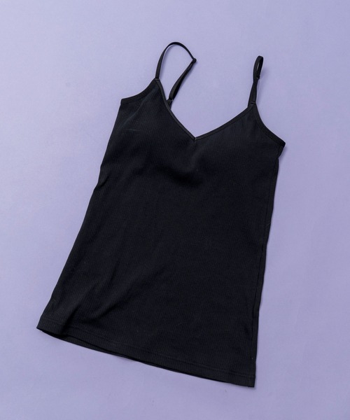 MAISON SPECIAL（メゾンスペシャル）の「カップインキャミソール【MAISON SPECIAL/メゾンスペシャル】（キャミソール・レディース・ブラック/サックスブルー/オレンジ/グリーン/モカ・FREE）」の2枚目の写真