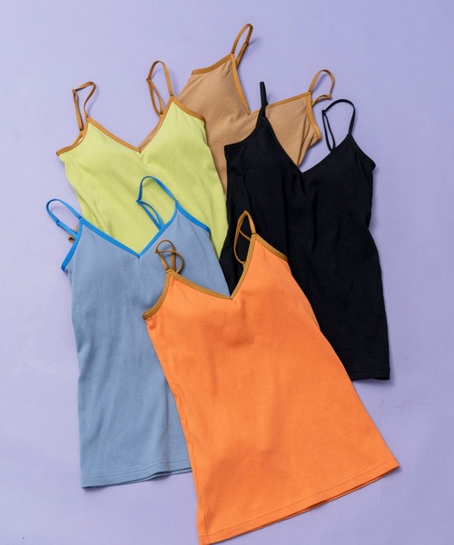 MAISON SPECIAL（メゾンスペシャル）の「カップインキャミソール【MAISON SPECIAL/メゾンスペシャル】（キャミソール・レディース・ブラック/サックスブルー/オレンジ/グリーン/モカ・FREE）」の8枚目の写真