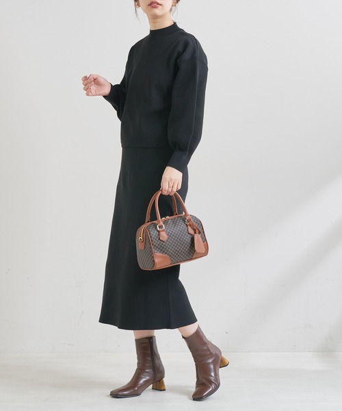 natural couture（ナチュラルクチュール）の「【WEB限定カラー有り】おうちで洗えるプチプラスポンディッシュニットスカート（スカート・レディース・ブラック/オフホワイト/カーキ/サックスブルー/イエロー/グレイッシュベージュ・FREE）」の14枚目の写真