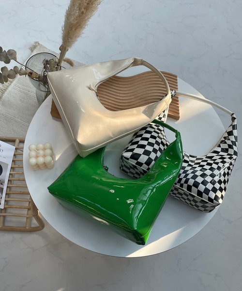 AS KNOW AS plus（アズノゥアズプラス）の「ハンドバッグにもラウンドバッグ（ハンドバッグ・レディース・グリーン/アイボリー/チェック・FREE）」の5枚目の写真