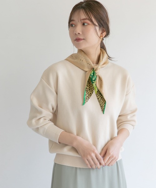 URBAN RESEARCH ROSSO(アーバンリサーチロッソ)の「接結カラーニットプルオーバー(ニット/セーター・レディース・オフホワイト/キャメル/ブルー系その他・FREE)」の2枚目の写真
