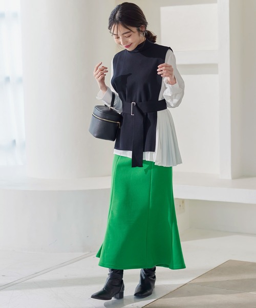 KOBE LETTUCE（コウベレタス）の「ショルダーストラップ付き２Wayバニティバッグ（ハンドバッグ・レディース・アイボリー/グレイッシュベージュ/ピンク/グリーン/ブラック/イエロー/ネイビー・FREE）」の17枚目の写真