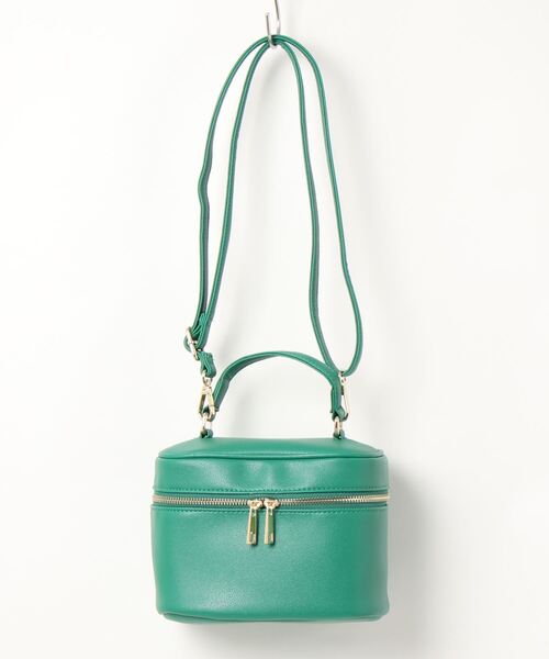 美品◇Longenes◇ホースヘア バニティバッグ◇ゴールド金具◇ショルダー付き LUMIÈRE de GÉNIE スマホがサッと出し入れできる！ 5ポケット バニティ