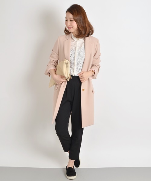 Khaju（カージュ）の「Khaju: カラーチェスターコート□（チェスターコート・レディース・スカイブルー/ネイビー/ピンクベージュ・38/36）」の7枚目の写真