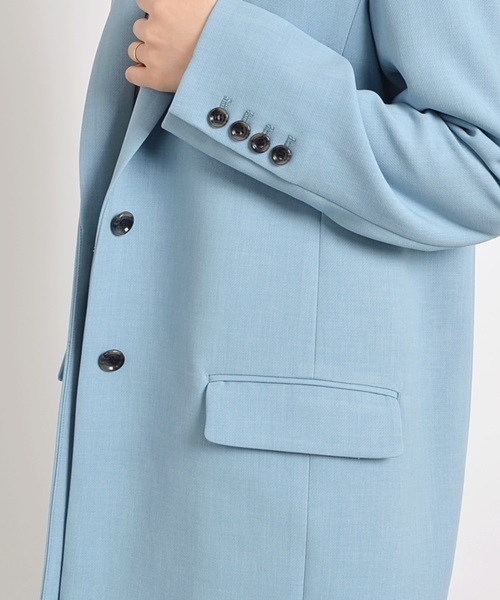 Khaju（カージュ）の「Khaju: カラーチェスターコート□（チェスターコート・レディース・スカイブルー/ネイビー/ピンクベージュ・38/36）」の5枚目の写真