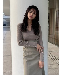 ENVYM | スリーブボタンＶネックＫＮＩＴ(ニット/セーター)