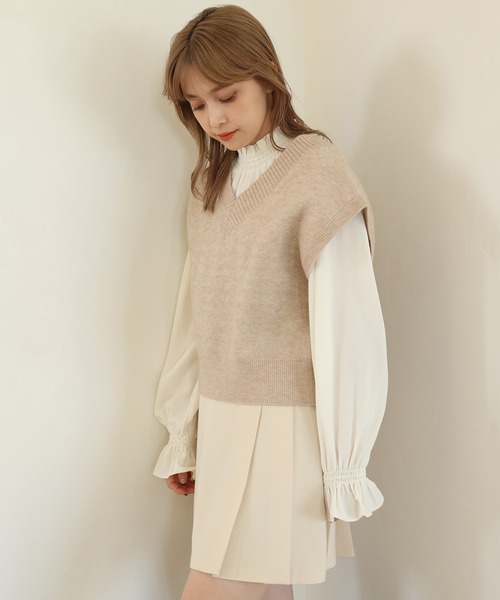 one after another NICE CLAUP(ワンアフターアナザーナイスクラップ)の「アソートベストセットプチハイブラウス(シャツ/ブラウス・レディース・ブラック系その他/ベージュ/ベージュ系その他・FREE)」の5枚目の写真