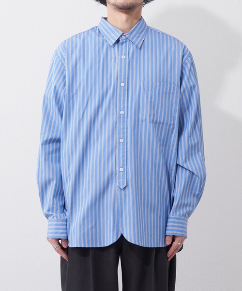 CIAOPANIC TYPY（チャオパニックティピー）の「80/20ブロードストライプレギュラーカラーシャツ（シャツ/ブラウス・メンズ・サックスブルー/グリーン・MEDIUM/LARGE）」の13枚目の写真